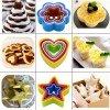 Multi-color 5 Pcs Heart Shape Cookie Cutter Set Multi-size Biscuit Cutter
