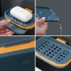 Bathroom Soap Dish Storage Basket Box Plastic Drain Holder Strong Wall Hanging Soap Box Punch-free Suction