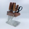 7 Pcs Stainless Steel Kitchen Knife Set with Acrylic Knife Block Holder