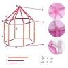 Princess Tent Girls Pink Large Playhouse With Lights for Indoor and Outdoor