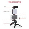 Professional video Microphone kit with Tripod Stand and LED Light