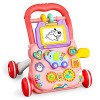 Huanger Baby Walker With Drawing Board Dazzling Lights And Music – Pink