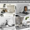 Dish Drying Mat Multipurpose Plates Rack, Microfibre Absorbent Mat Pot Lid Holder