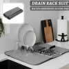 Dish Drying Mat Multipurpose Plates Rack, Microfibre Absorbent Mat Pot Lid Holder