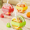 Ice Bottle Cup, 2 in 1 Ice Cube Mold Water Bottle with Lid and Bin