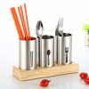 Flatware Organizer Caddy with Wood Base