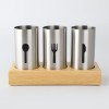 Flatware Organizer Caddy with Wood Base
