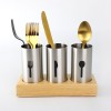 Flatware Organizer Caddy with Wood Base