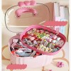 Jewelry Holder Organizer, 2 Layer Jewelry Storage Box, Transparent Necklace Organizer 9.45x7.68in, Comfortable Grip Design, Elegant Display Case for Women, Girls