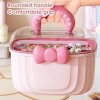 Jewelry Holder Organizer, 2 Layer Jewelry Storage Box, Transparent Necklace Organizer 9.45x7.68in, Comfortable Grip Design, Elegant Display Case for Women, Girls