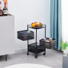 Multipurpose Rotating Storage Shelf Square Kitchen Organizer No Assembly Required