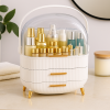 Luxury Portable Cosmetic Organizer Box with Lid & Drawers