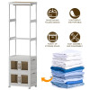 Mobile Wardrobe Portable Closet Large Capacity Clothes Organizer with Wheels Clothing Storage Shelf for Bedroom Living Room