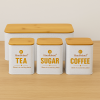HausRoland Deluxe Bread Bin & Canister Combo Set - White