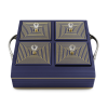 Royal Blue & Gold 4-Part Luxury Condiment Tray