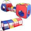 4in1 Kids Tunnel Tent House - Multicolor + Free 50 Balls