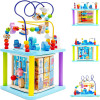 4 in 1 Multifunctional Wooden Activity Cube for Toddlers