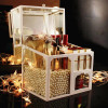 3 Compartment Glass Makeup Brush Organizer