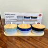 Danny Home 3PCS Porcelain Ceramic Seasoning Jar Sets with Wooden Lids & Spoons