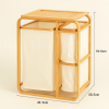 3 Grid Bamboo Laundry Basket - White