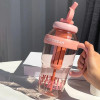 Food-grade Water Bottle Fashionable Aquarius Bottle 1300ml Leakproof Straw Water Bottle