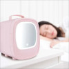Portable Refrigerator Skin Care Cosmetics Beverage Cosmetics Mini Refrigerator with Mirror
