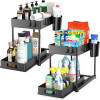 2 Tier Under Sink Organizer Sliding Cabinet Basket