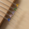 Butterfly/Stars Glass Straws - 4Pcs