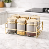 7 Pcs Premium Canister Set with Gold Rack