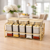 Luxury 9-Piece Kitchen Canister & Spice Jar Set with Gold Rack