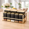 Premium 9-Piece Black & Gold Kitchen Canister Set