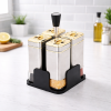 Premium 4-Piece Spice Dispenser Set with Stand (Gold Accent)