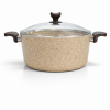 Falez Turkish Premium Creamy Shallow Casserole | Stone Nonstick Cookware | Multiple Sizes
