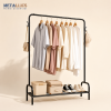 Single Pole Cloth Hanging Stand with Single Shoes Rack by Metallics Home