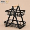 Wooden Handle Counter Top 2-Tier Fruit and Vegetable Stand by Metallics Home