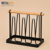 Premium Glass Stand with Wooden Handle without Tray by Metallics Home