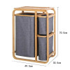 3 Grid Bamboo Laundry Basket - Grey