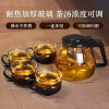 Heat resistant glass tea pot with 4 cups