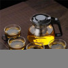 Heat resistant glass tea pot with 4 cups