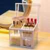 3 Compartment Glass Makeup Brush Organizer