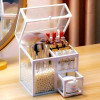 3 Compartment Glass Makeup Brush Organizer