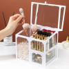 3 Compartment Glass Makeup Brush Organizer
