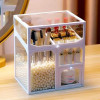 3 Compartment Glass Makeup Brush Organizer