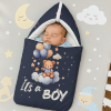 Velvet Baby Carry Nest - Navy Blue | It's a Boy Edition