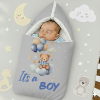 Velvet Baby Carry Nest - Grey | It's a Boy Edition