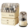 cosmetic organizer with dual shelves and brushes holder