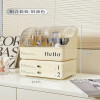 cosmetic organizer with dual shelves and brushes holder