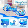 Infantes 3 Pc Ball Pit Kids Tunnel Tent Ocean Blue + Free 50 Balls
