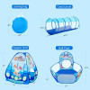 Infantes 3 Pc Ball Pit Kids Tunnel Tent Ocean Blue + Free 50 Balls
