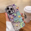 iPhone All Model Cover-Luxurious Glitter Lens Film Oil Painting Floral Phone Case